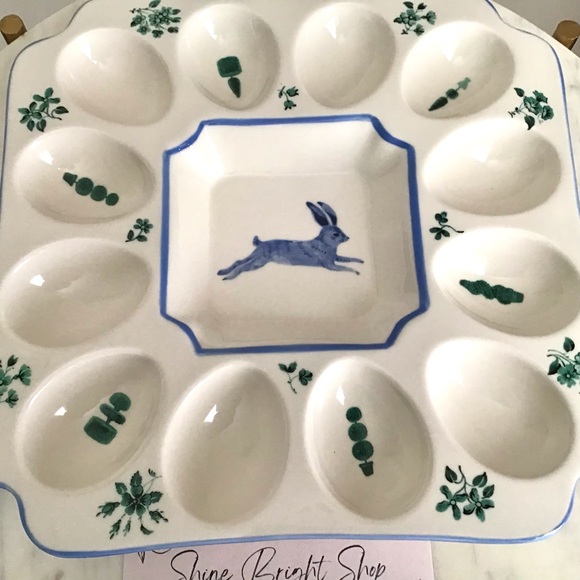Anthropologie Egg Platter Handpainted Glazed Stoneware NWT - Picture 9 of 12